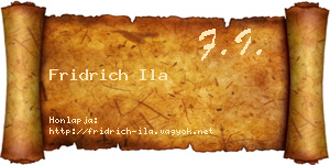 Fridrich Ila névjegykártya